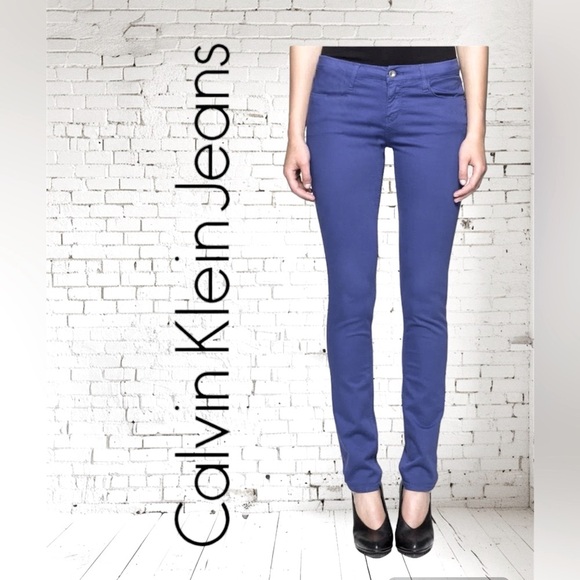CALVIN KLEIN Slim Fit Skinny Jeans Stretch Splendor Royal Blue Size 10 - Picture 15 of 15